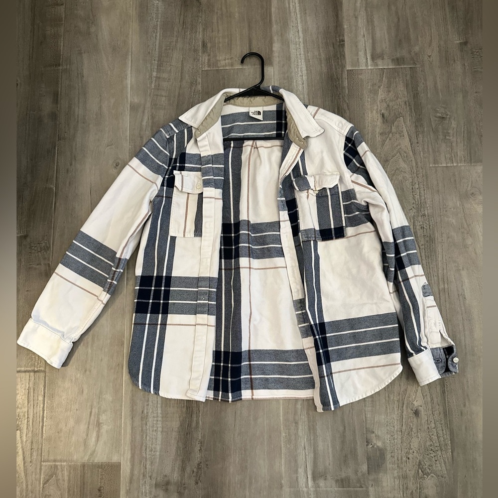 The North Face Plaid Shirt in Navy and White